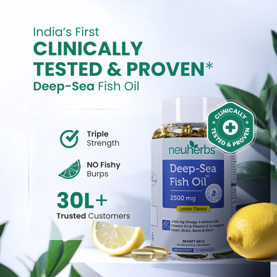 NEUHERBS GOLD DEEP SEA FISH OIL 1800 MG WITH CURCUMIN & D3 60 SOFTGEL