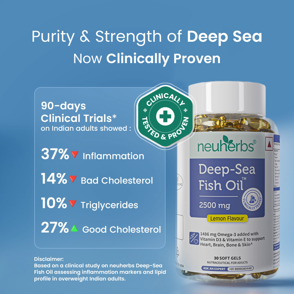 NEUHERBS GOLD DEEP SEA FISH OIL 1800 MG WITH CURCUMIN & D3 60 SOFTGEL