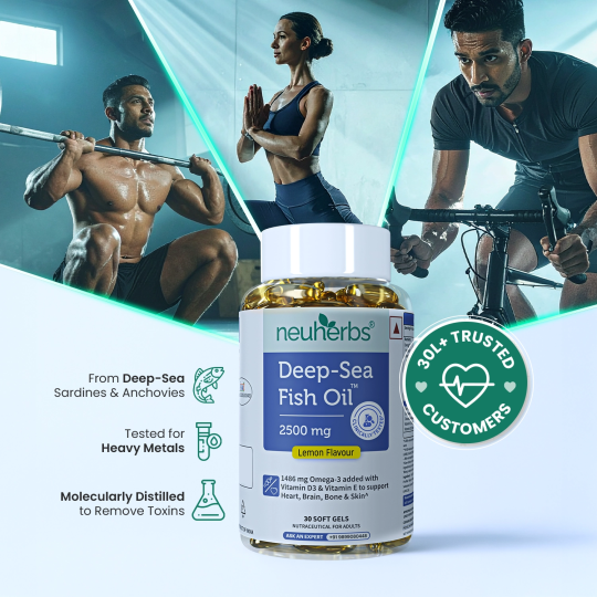 NEUHERBS GOLD DEEP SEA FISH OIL 1800 MG WITH CURCUMIN & D3 60 SOFTGEL