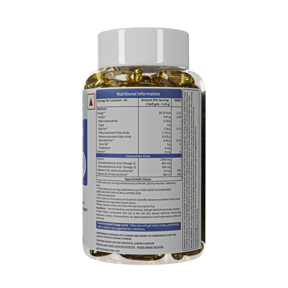 NEUHERBS GOLD DEEP SEA FISH OIL 1800 MG WITH CURCUMIN & D3 60 SOFTGEL