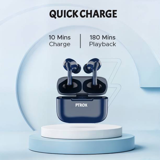 PTROX earbuds with 40 Hrs Playtime, 11mm Driver, IPX5 Unique Design N44 Bluetooth
