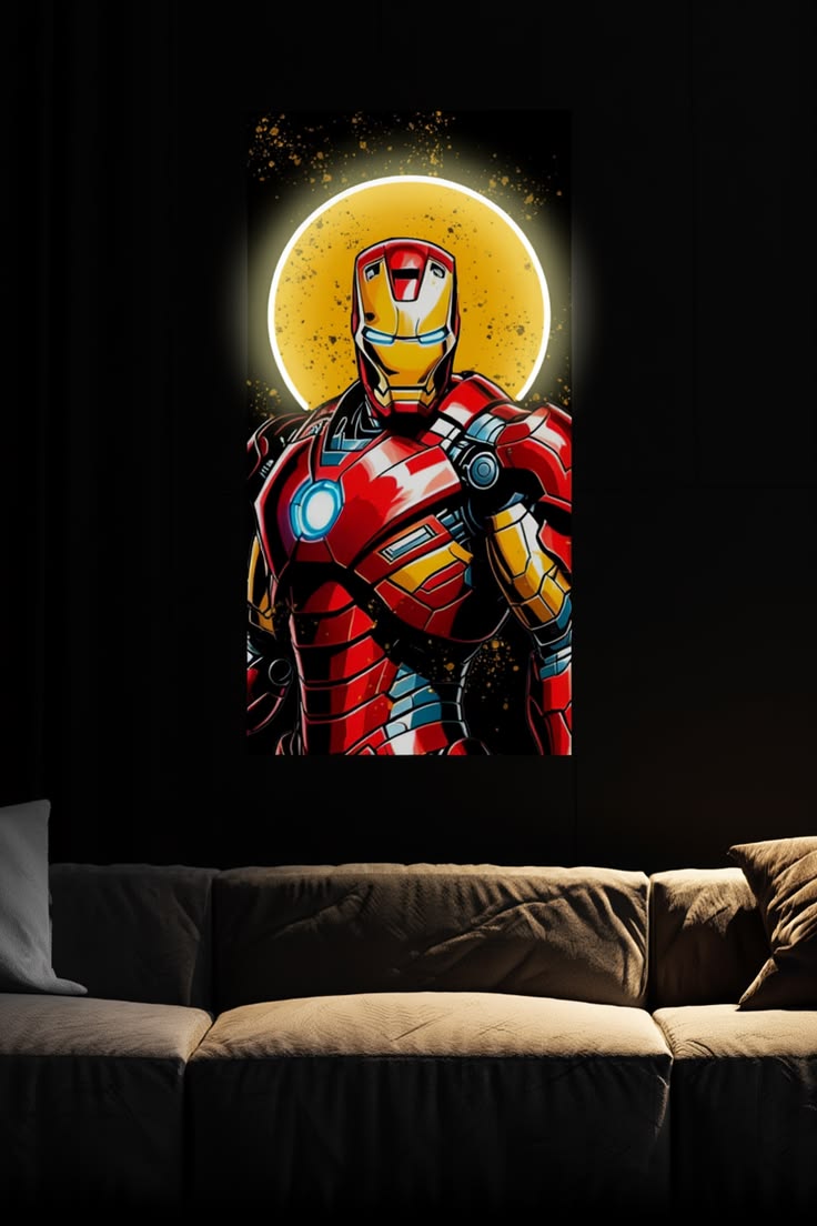 Iron Man Inspired LED Neon Wall Sign – Superhero Arc Reactor Light-1