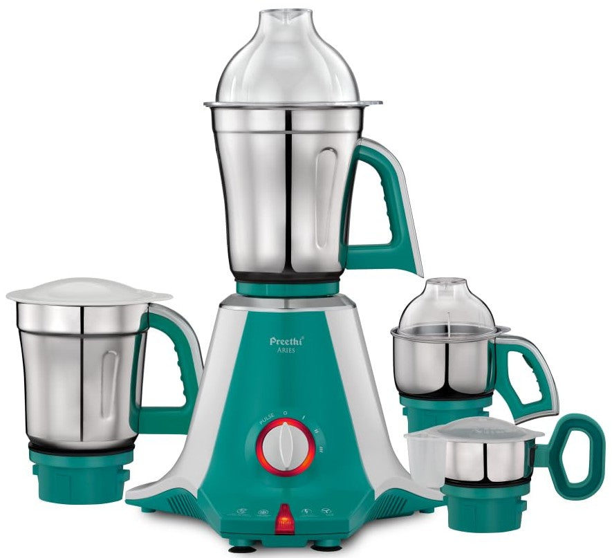 Preethi Aries Mixer Grinder For Kitchen | Vega W5 750 Watt Mixie,4 Jars | 5Yr Motor Warranty & Lifelong Free Service | G