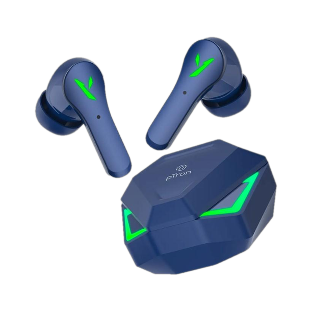 PTron Bassbuds Rogue w/ 40ms Game Mode, 50Hrs Playtime Pristine Sound AI ENC Calls Bluetooth Gaming