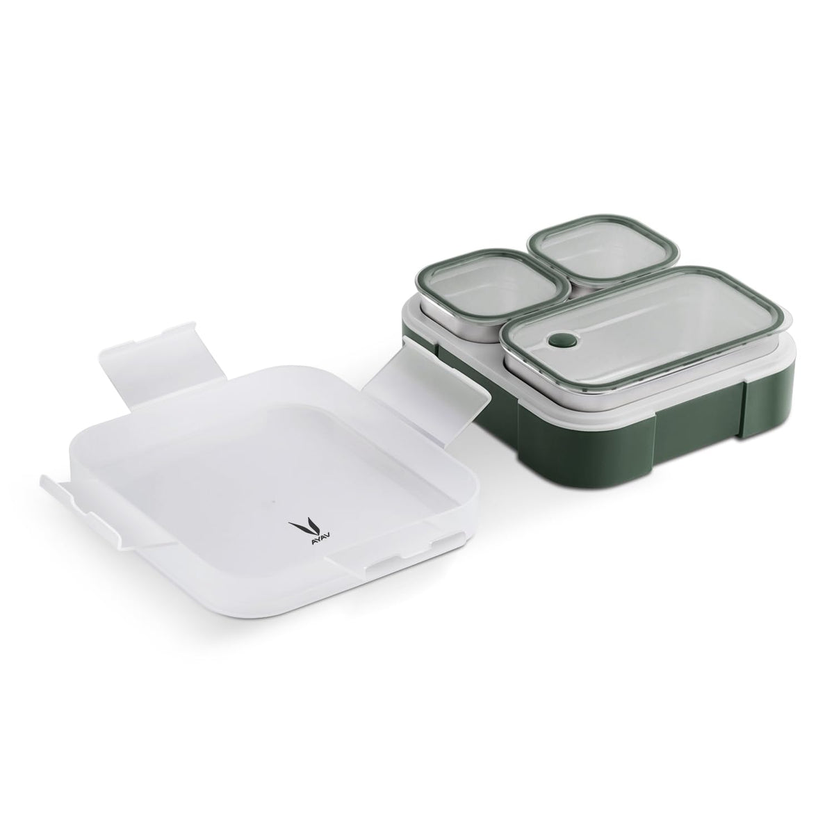 VAYA TYDBYT Stainless Steel Bento Lunch Box with 3 Leakproof Compartments – Perfect for Kids, Office & School