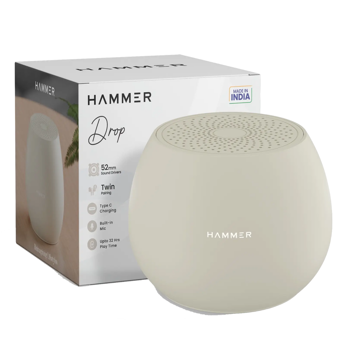 Hammer Drop 5W Bluetooth Wireless Speaker with Twin Pairing