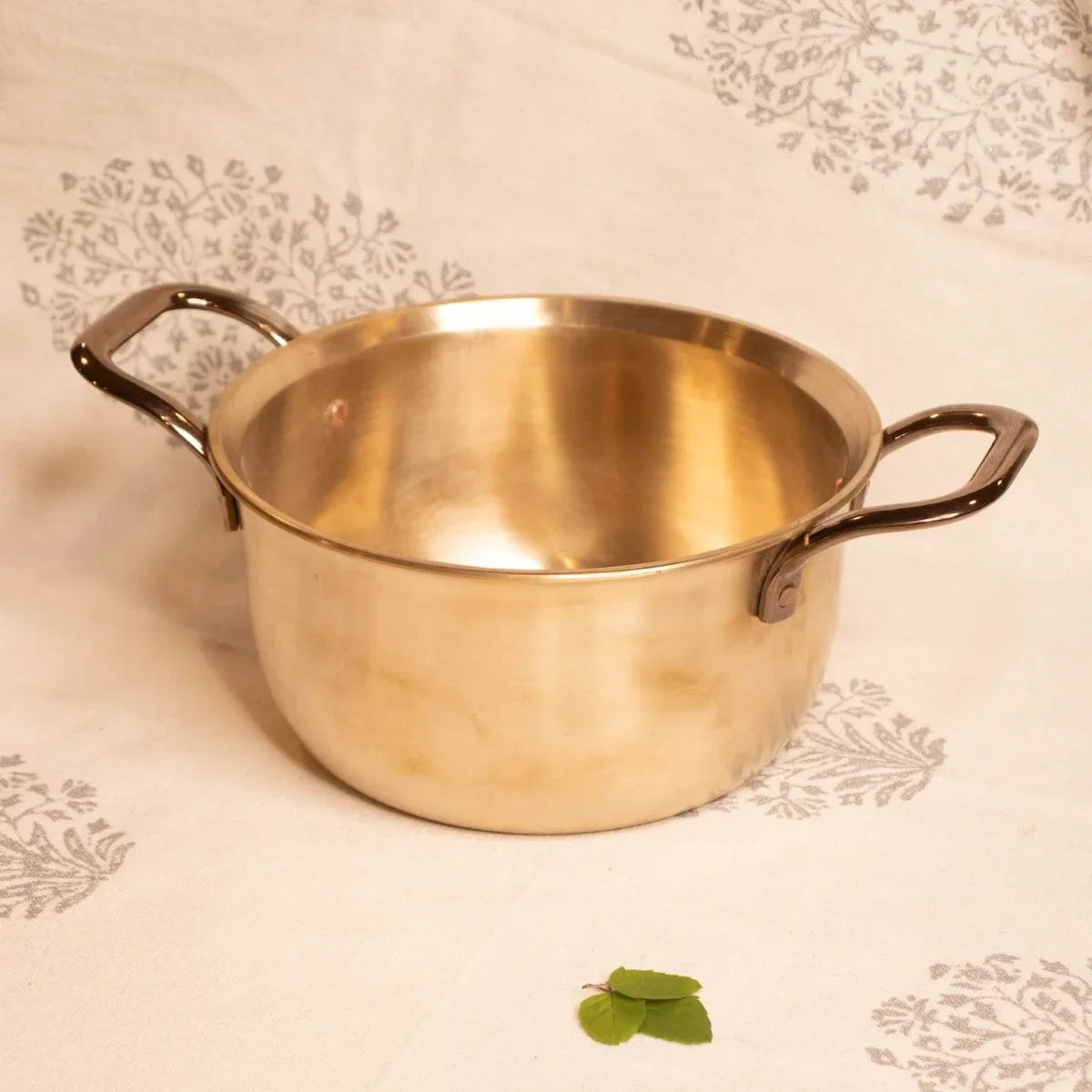Handcrafted Pure Kansa Tulsi Casserole-Zishta Traditional Bronze Cookware