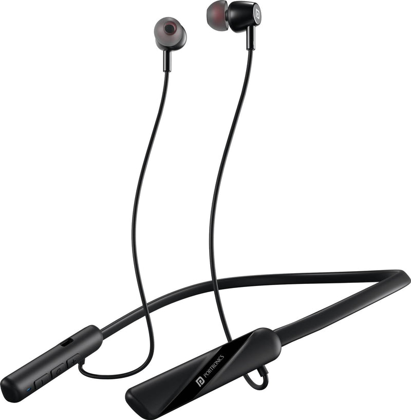 Portronics Harmonics Z10 In Ear Headphone With Mic,35Hr Playtime,Type C Charging Bluetooth Headset (Black, In the Ear)