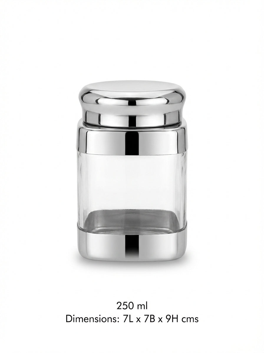 JVL Square Canister Airtight Steel Lid Kitchen Dry Storage Jar - SQC