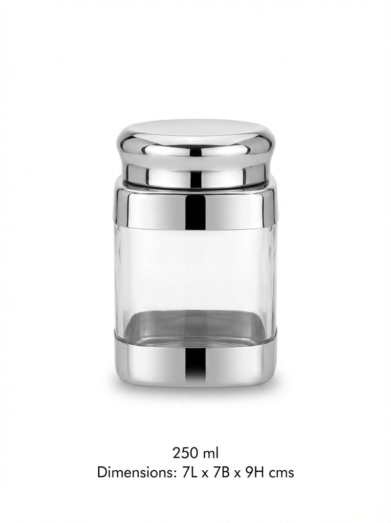JVL Square Canister Airtight Steel Lid Kitchen Dry Storage Jar - SQC