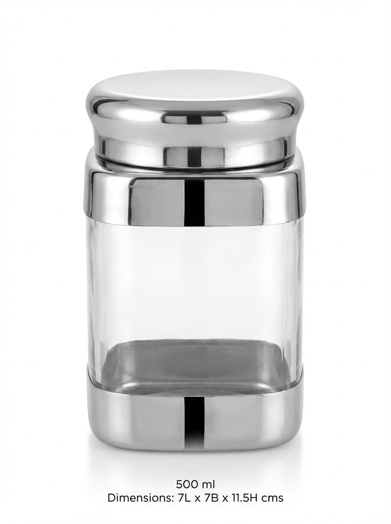 JVL Square Canister Airtight Steel Lid Kitchen Dry Storage Jar - SQC-2