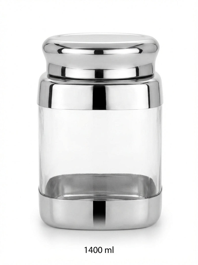 JVL Square Canister Airtight Steel Lid Kitchen Dry Storage Jar - SQC-4