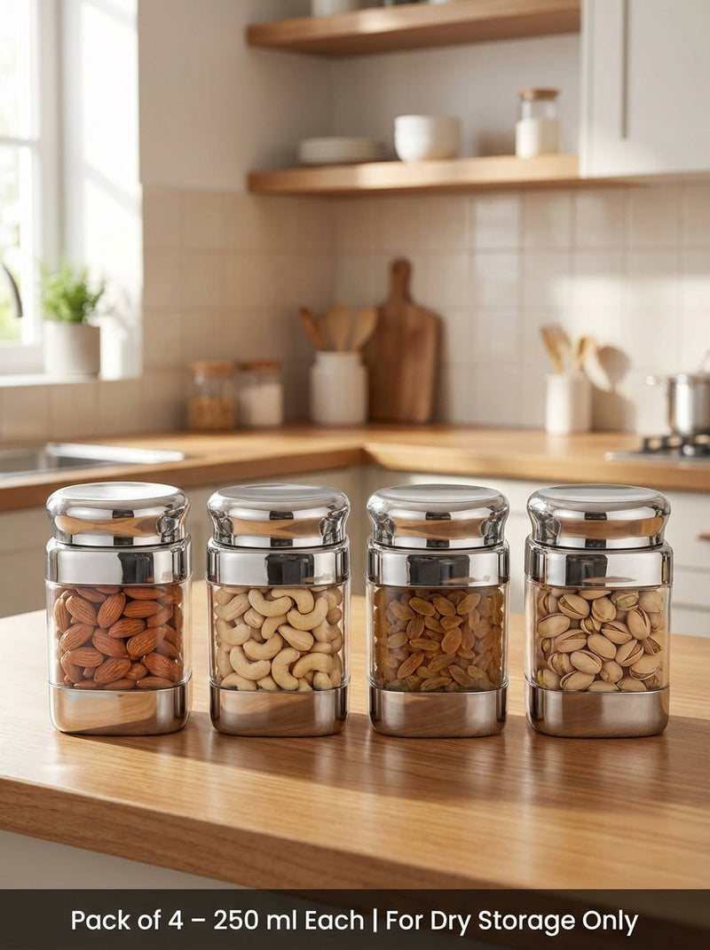 JVL Square Canister Airtight Steel Lid Kitchen Dry Storage Jar - SQC-5