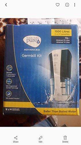HUL Pureit Germkill kit for Advanced 14L / 23 L Water Purifier - 1500 L