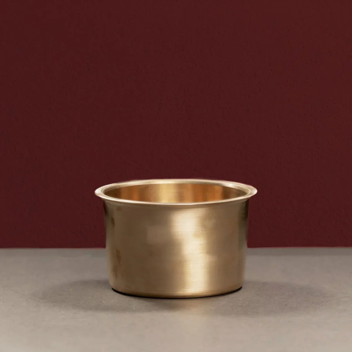 Kansa Tulsi Serveware Gravy Pot Gunj Side View-Zishta Traditional Serveware