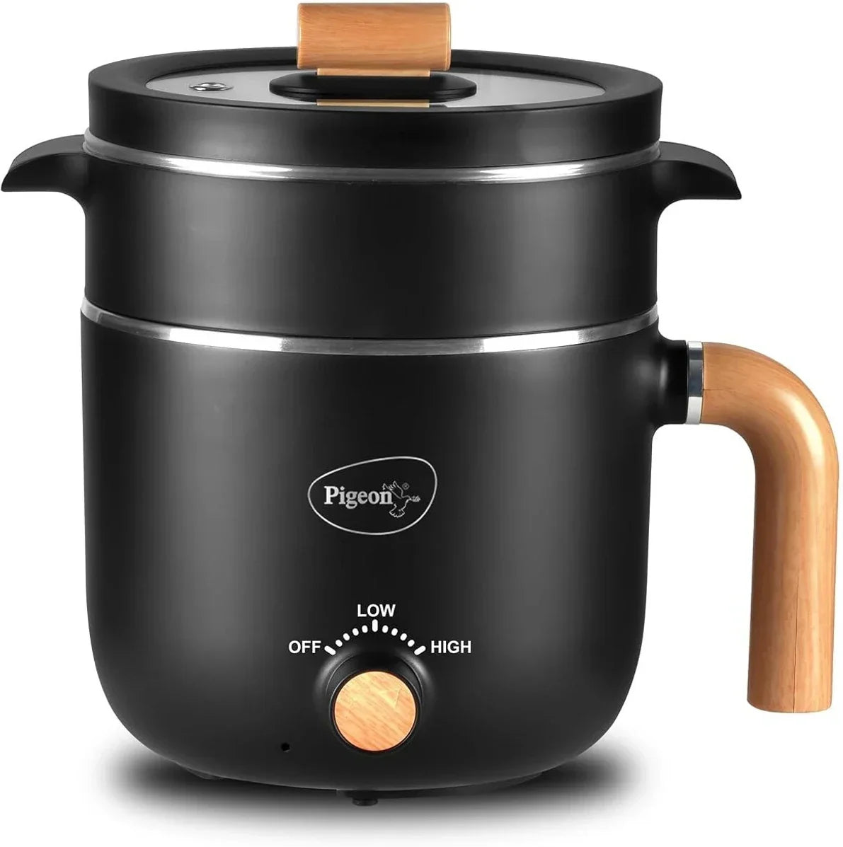 Pigeon Kessel Multi Purpose Kettle With Steamer | 1.2 L | Black | Adjustable Power Modes | Electric Kettle