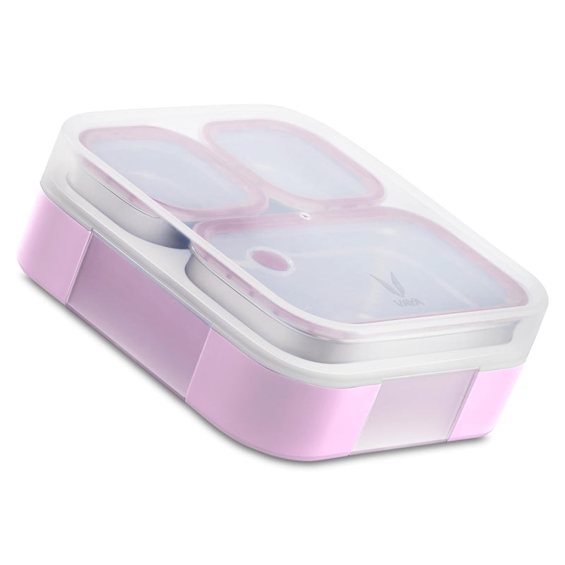 VAYA TYDBYT Stainless Steel Bento Lunch Box with 3 Leakproof Compartments – Perfect for Kids, Office & School-6