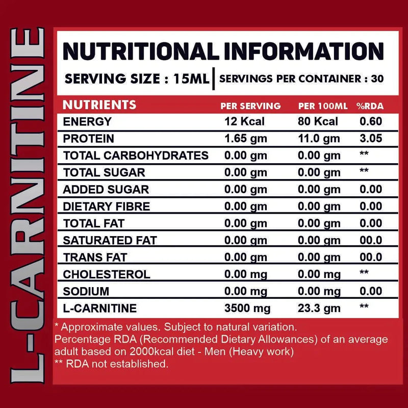 Liquid L - Carnitine 3500MG - Ripped Up Nutrition