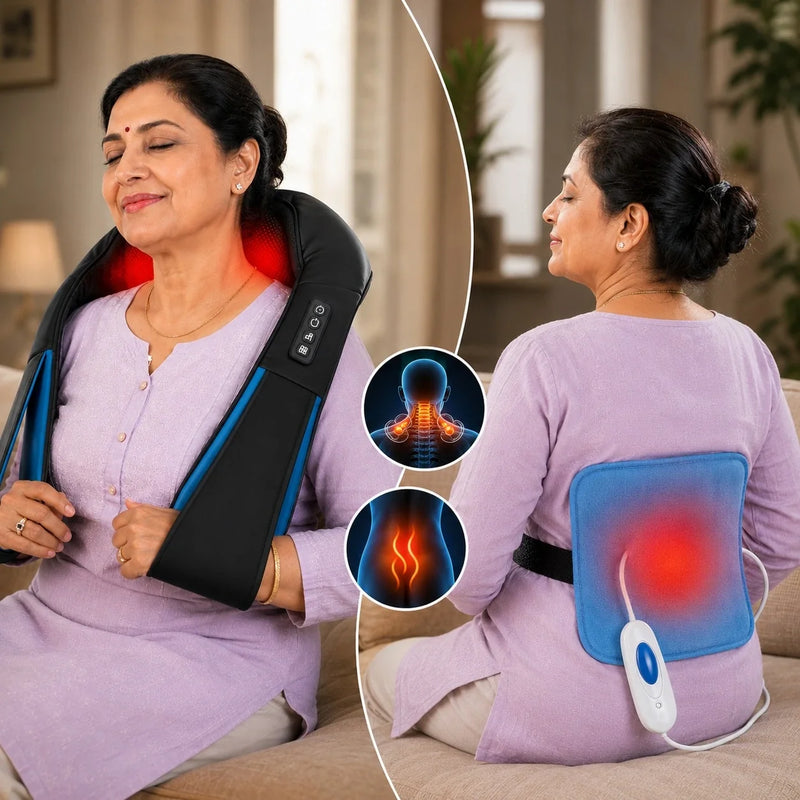 Neck Heating Pad Massager JSB HF71 with Heating Pad JSB H04 combo-1
