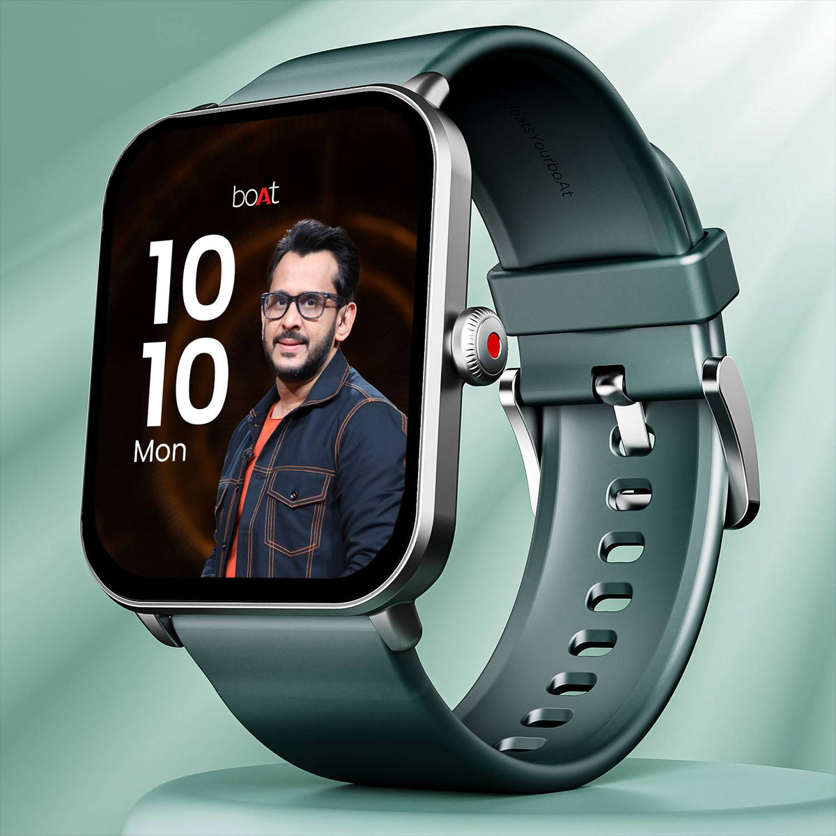 boAt Wave Fury Smartwatch (Green Strap, Free Size)