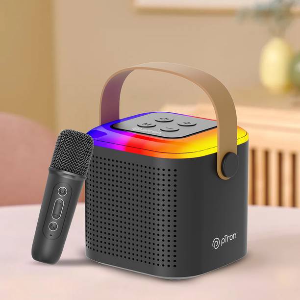 PTron Funk Play / Fusion Tunes w/ Karaoke Mic, 10W Pristine Sound 8hrs Playtime 10 W Bluetooth Speaker