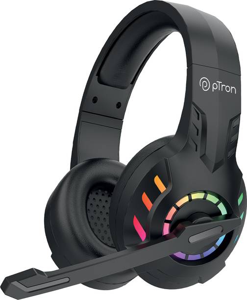 PTron Studio Sports Wireless, 30ms Game Mode, Boom HD Mic W AI ENC 60 Hours Playtime Bluetooth Gaming