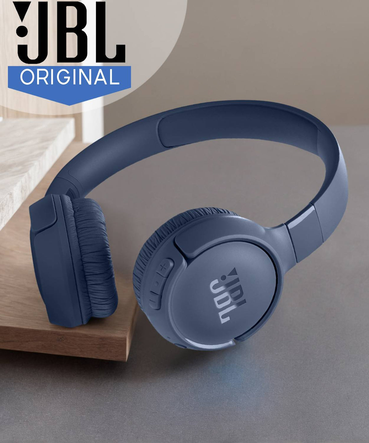 JBL Tune 520 BT 57Hr Playtime, Pure Bass, Multi Connect Bluetooth Headset, BT 5.3LE Bluetooth Headset (Blue, On the Ear)