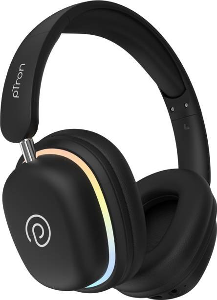 PTron Studio Xtreme w/ Dual-Device Pairing, 70Hrs Playtime AI ENC Calls RGB Lights Bluetooth Wired