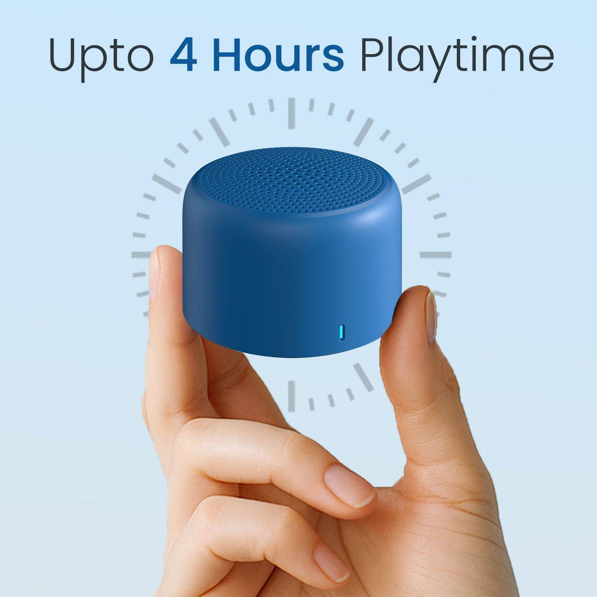 Portronics 5W Mini HD Portable Bluetooth Speaker, In-Built Mic,4 Hrs Playtime, BT 5.3V 3 W Bluetooth Speaker (Blue, Stereo Channel)