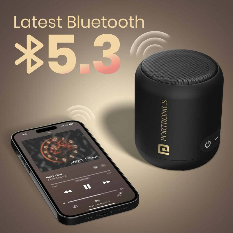 Portronics SoundDrum 1 12W TWS Portable & Type C Charging 12 w Bluetooth Speaker (Black, Mono Channel)