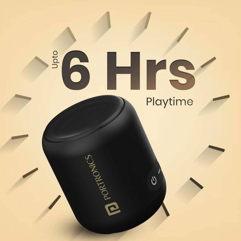 Portronics SoundDrum 1 12W TWS Portable & Type C Charging 12 w Bluetooth Speaker (Black, Mono Channel)