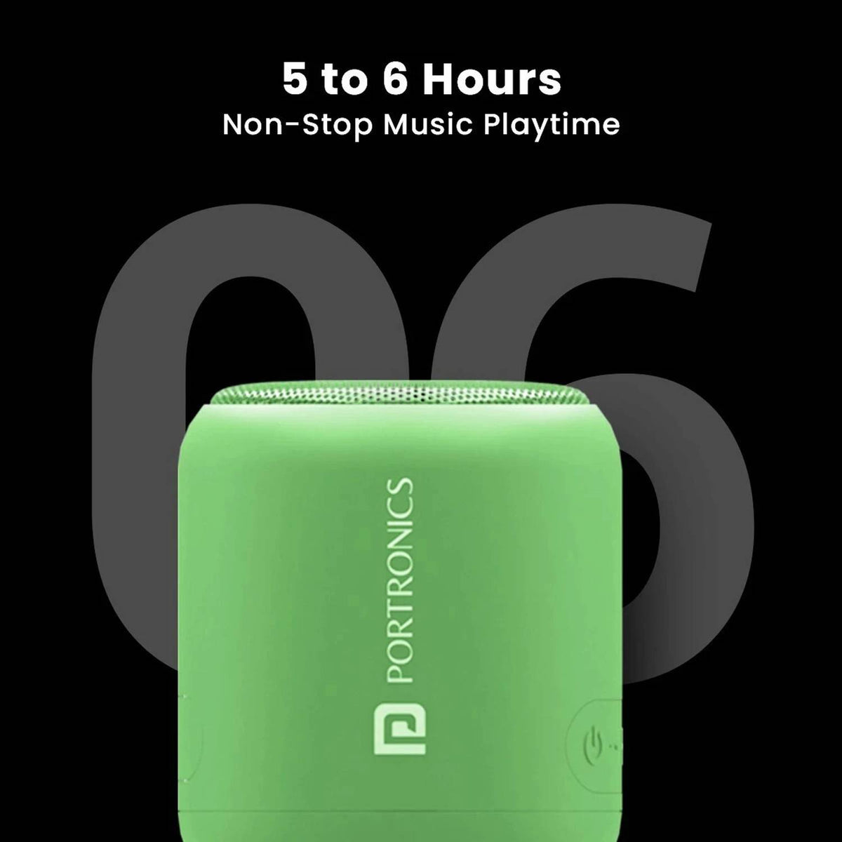 Portronics SoundDrum 1 12W TWS Portable Speaker & Type C Charging 10 W Bluetooth Speaker (Green, Mono Channel)