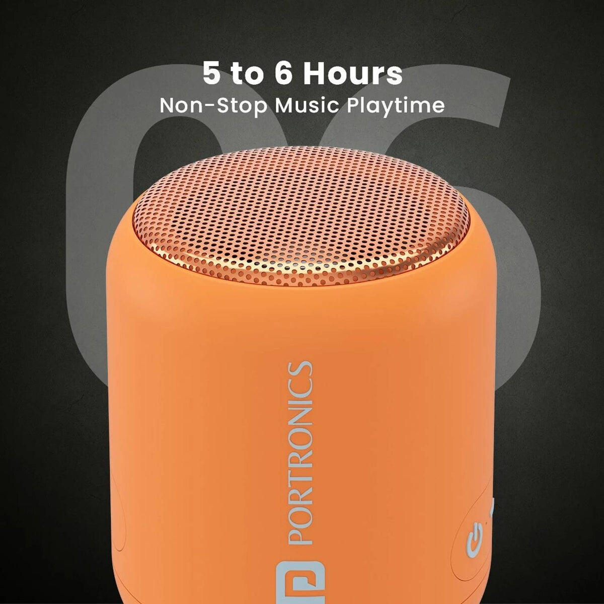 Portronics SoundDrum 1 TWS Portable & Type C Charging 12 W Bluetooth Speaker (Orange, Mono Channel)