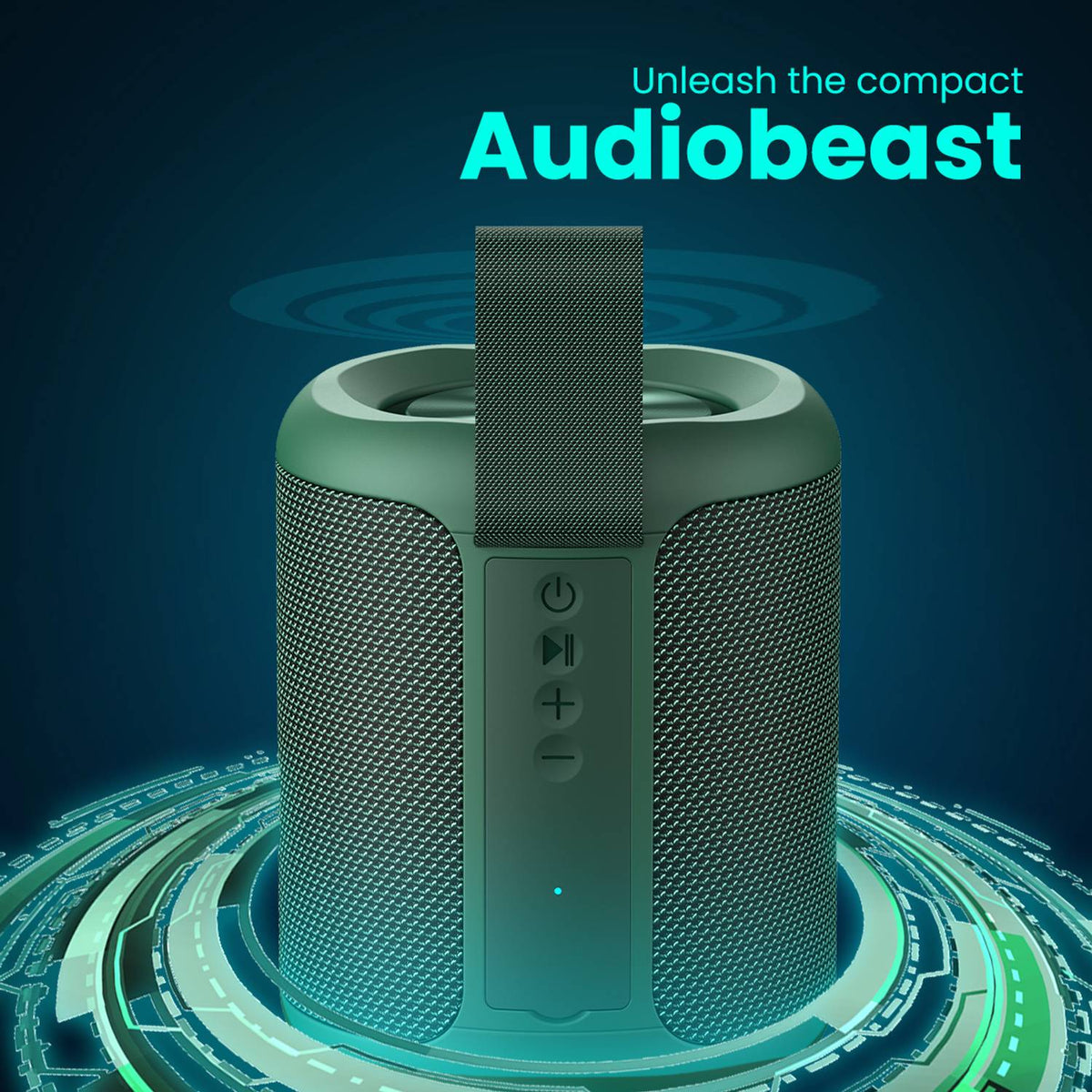 Portronics SoundDrum P Wireless with 6-7 hrs Playback Time, Handsfree Calling 20 W Bluetooth Speaker (Green, Stereo Channel)