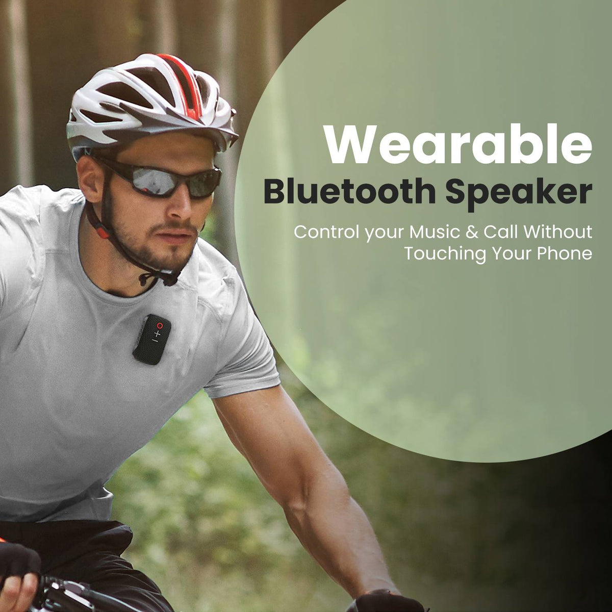 Portronics Talk Three Wearable with Mic,Spring Clip-On,10Hours Playtime 2 W Bluetooth Speaker (Black, Mono Channel)