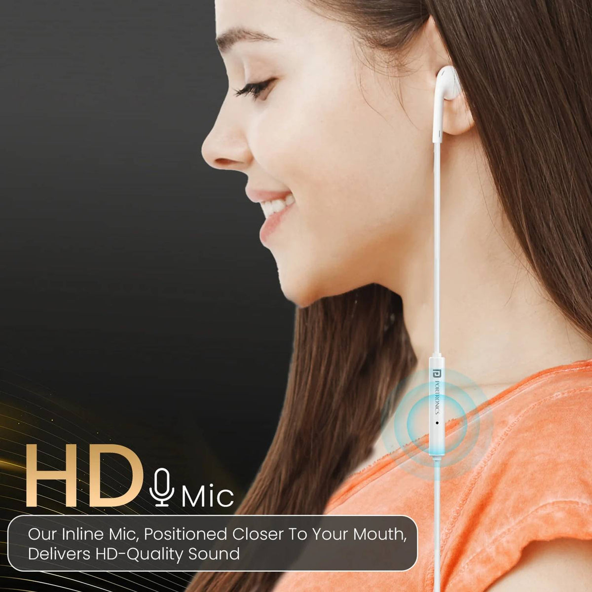 Portronics POR 2749 Wired Headset (White, In the Ear)