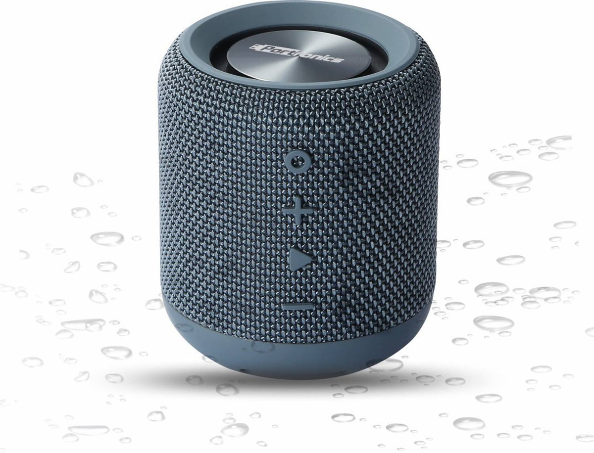 Portronics SoundDrum 10W Portable with Powerful Bass, Built in Mic & FM 10 W Bluetooth Speaker (Blue, Stereo Channel)