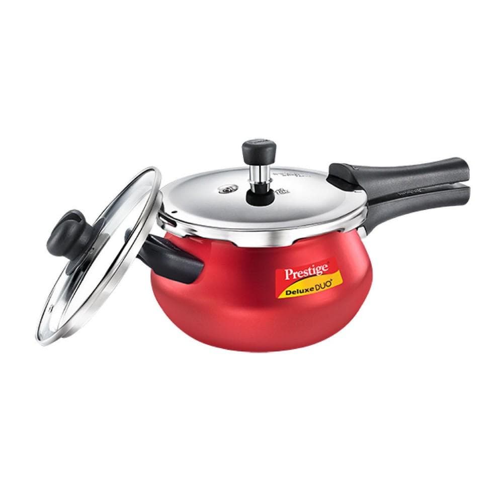 Prestige Deluxe Duo Plus Induction Base Aluminium Pressure Cooker-5