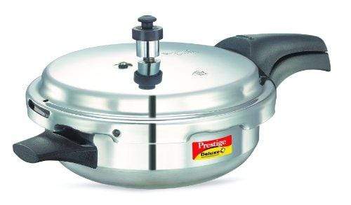 Prestige Deluxe Plus Induction Base Junior Pan Aluminium Pressure Cooker, 3 Litres, Silver