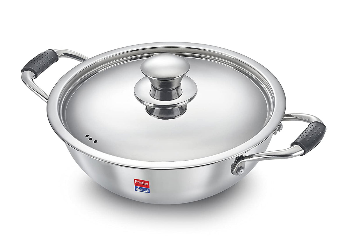 Prestige Triply Stainless Steel Kadai with Lid