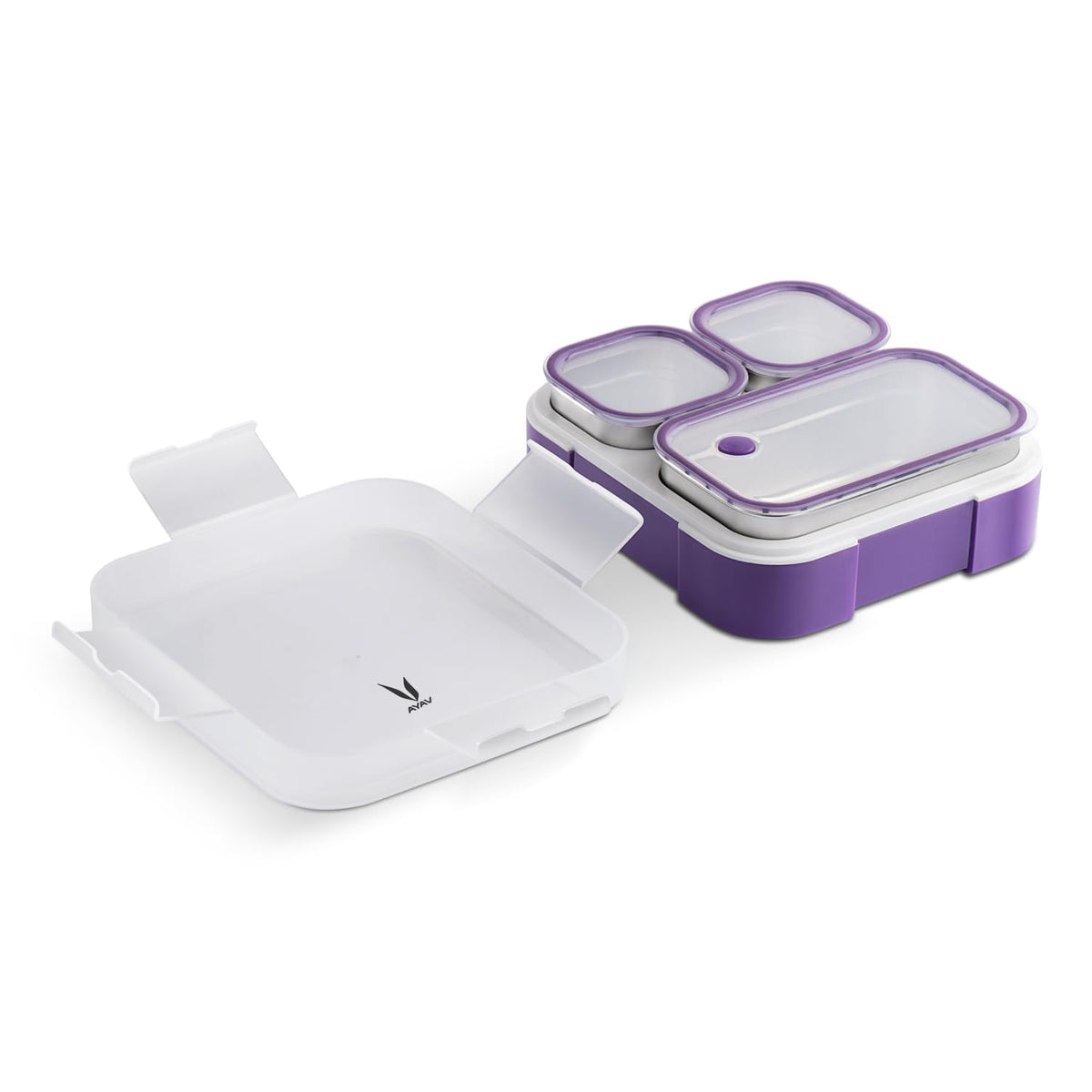 VAYA TYDBYT Stainless Steel Bento Lunch Box with 3 Leakproof Compartments – Perfect for Kids, Office & School-3