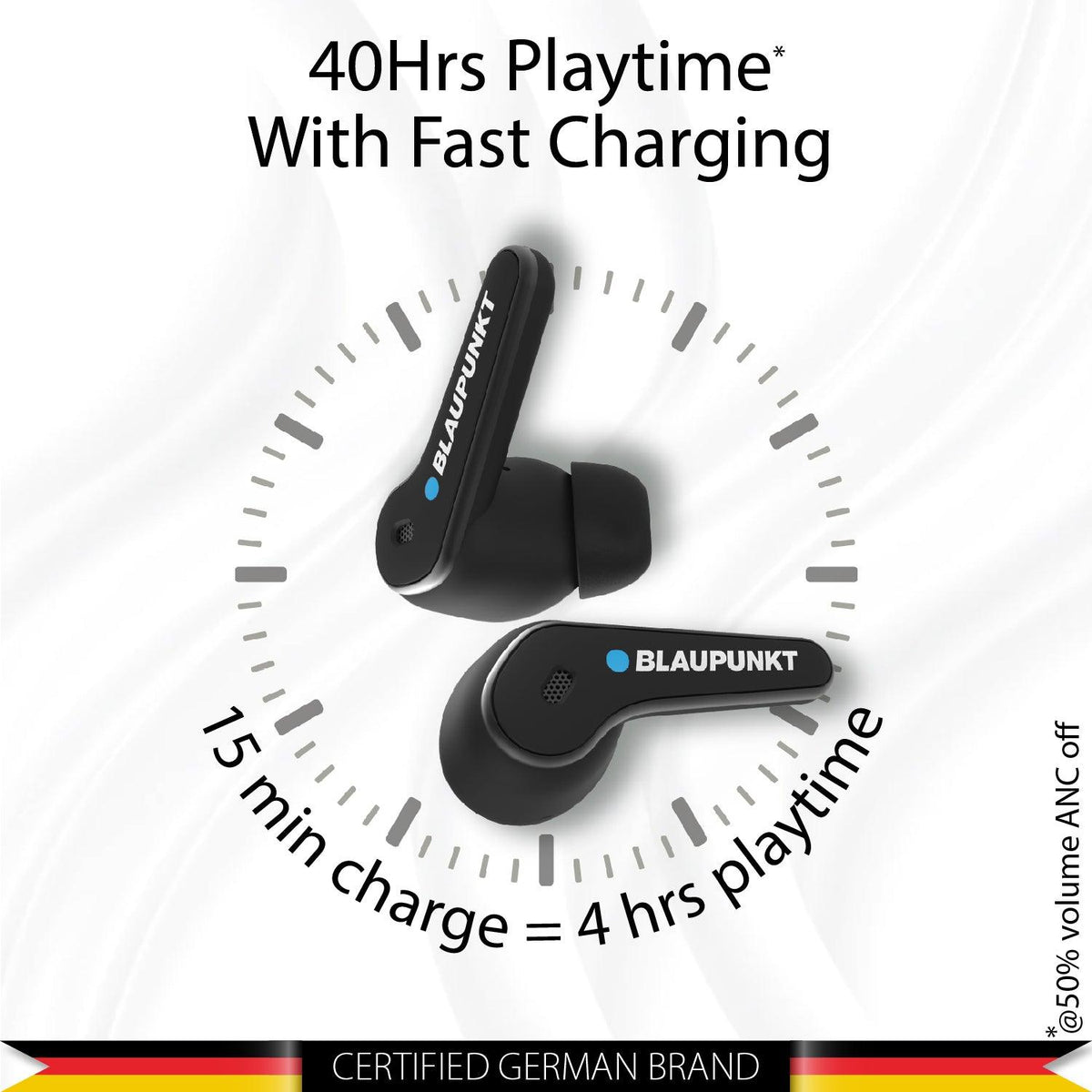 Recertified BTW07 MOKSHA ANC BK |Truly Wireless Earbuds: 40H Playtime