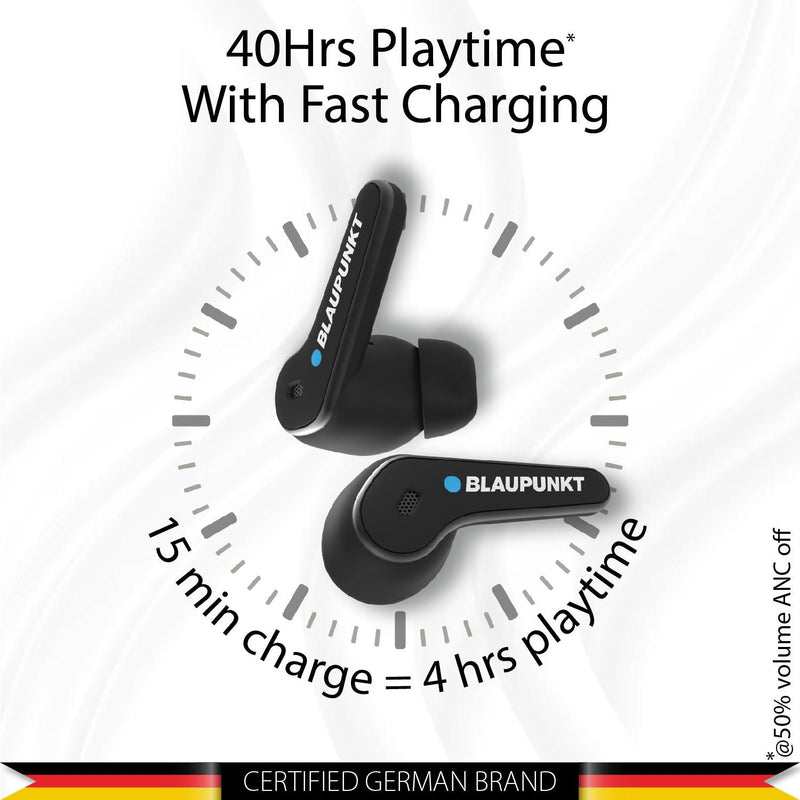Recertified BTW07 MOKSHA ANC BK |Truly Wireless Earbuds: 40H Playtime