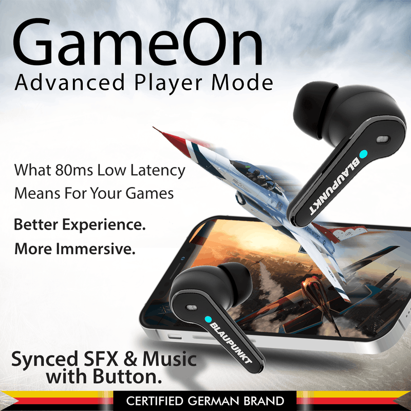 Recertified BTW07 MOKSHA ANC BK |Truly Wireless Earbuds: GameOn with 80Ms Low Latency (Black