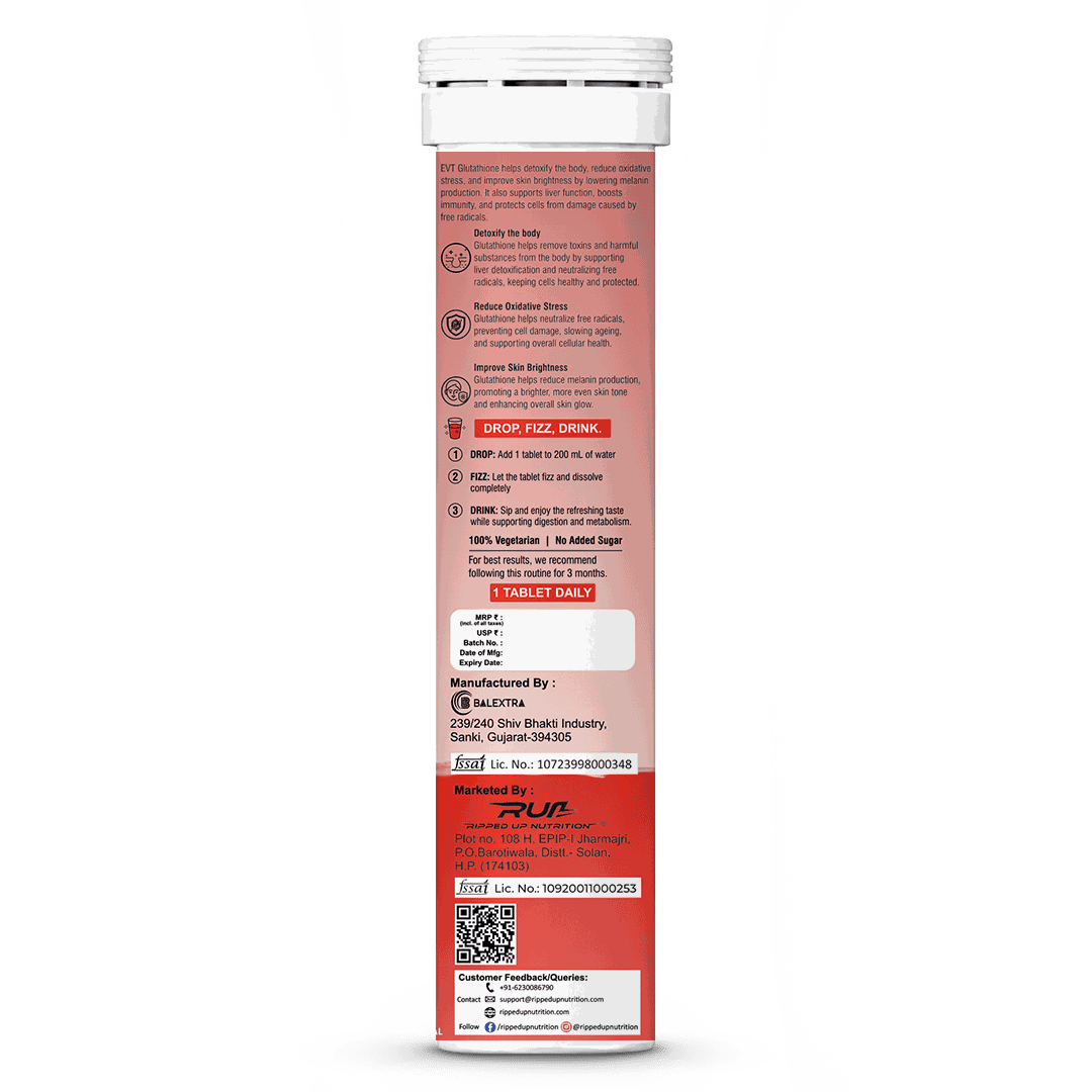 RUN Glutathione - Bright Skin+Pigmentation Support - Ripped Up Nutrition