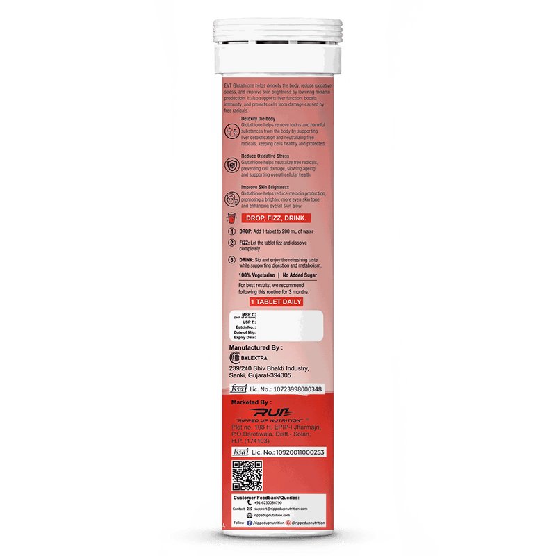 RUN Glutathione - Bright Skin+Pigmentation Support - Ripped Up Nutrition