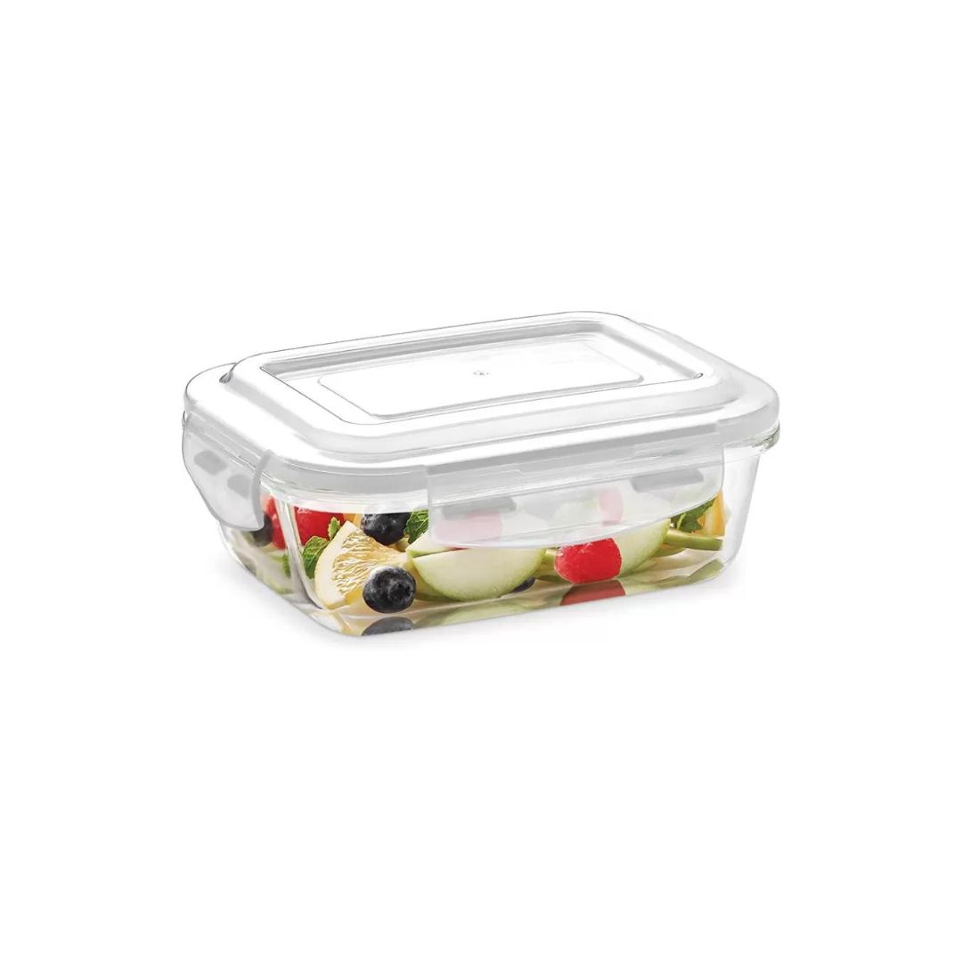 Borosil Klip-N-Store Rectangle Glass Container for Kitchen - 370 ml