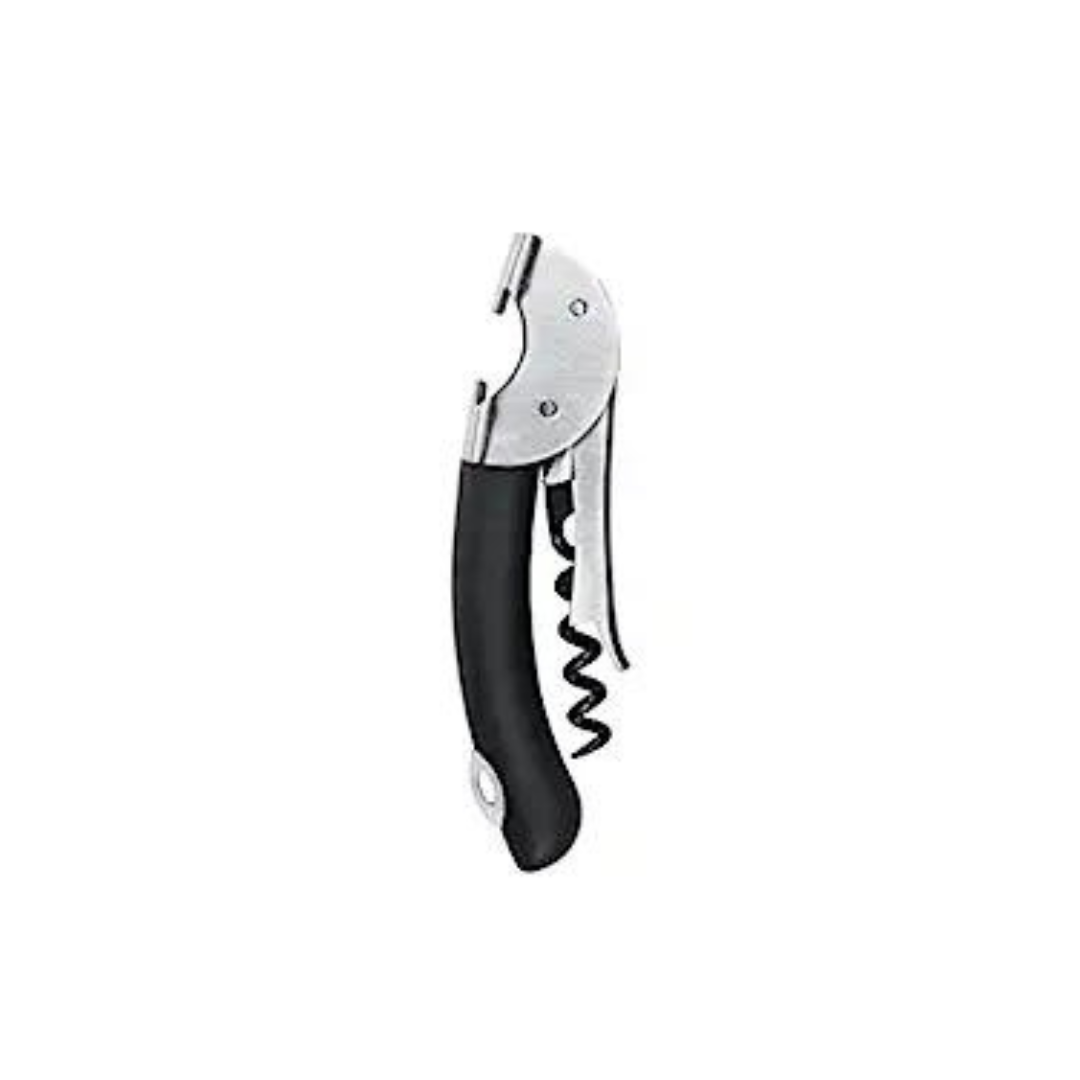 OXO Steel Double Lever Waiter's Corkscrew | Silver/ Black