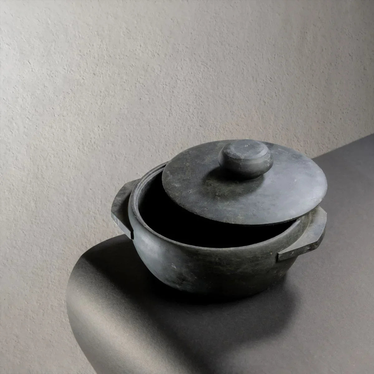 Soapstone Cookware Kalchatti With Lid (Treated)-2