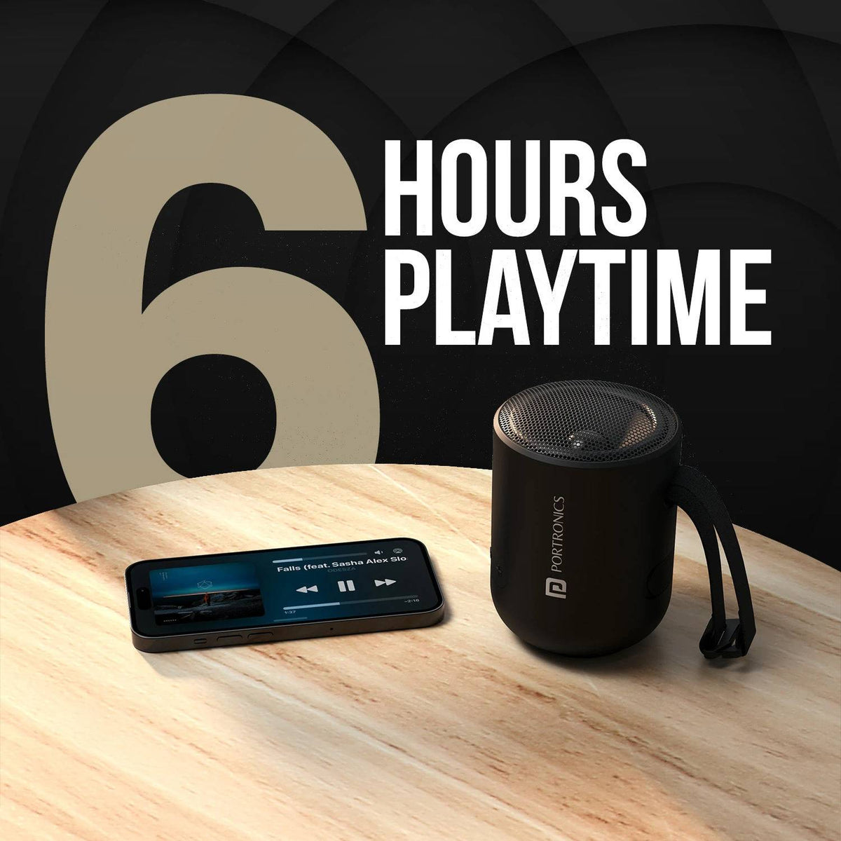 Portronics Soundpot 20W Wireless Bluetooth Portable Speaker with 360° immersive Sound 20 W Portable Bluetooth Speaker (Black, Stereo Channel)